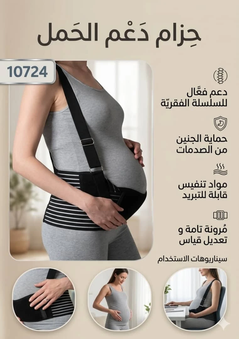 حزام دعم الأمومة المصمم لتخفيف آلام الظهر والبطن أثناء الحمل